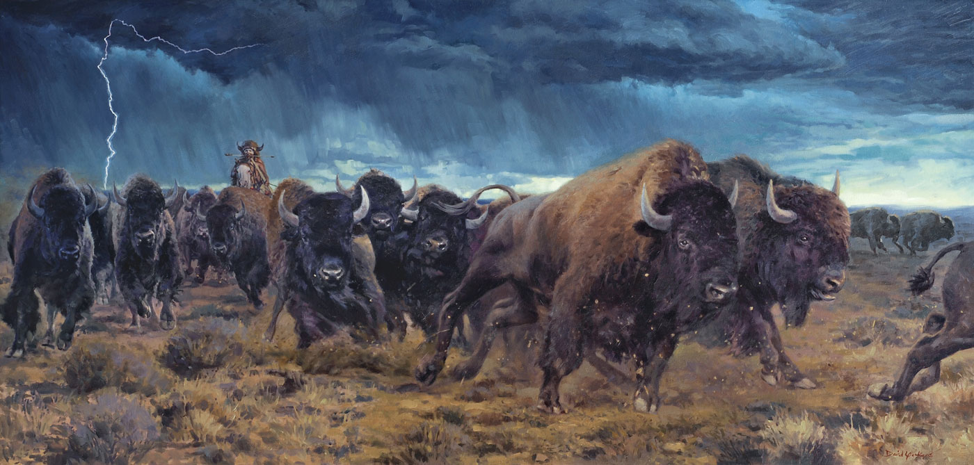 Thunder Across the Plains, Figurative Painting by David Yorke Art